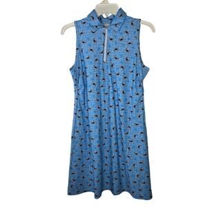 Southwind Apparel Blue Sleeveless 1/4 Zip Crab Golf Dress Size Medium
